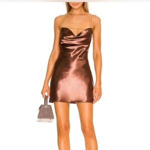Lovers + Friends Brown Mini Slip Dress Spaghetti Strap